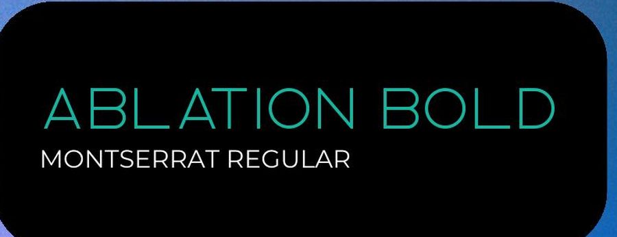 Aurora ESG typeface, Ablation Bold and Montserrat